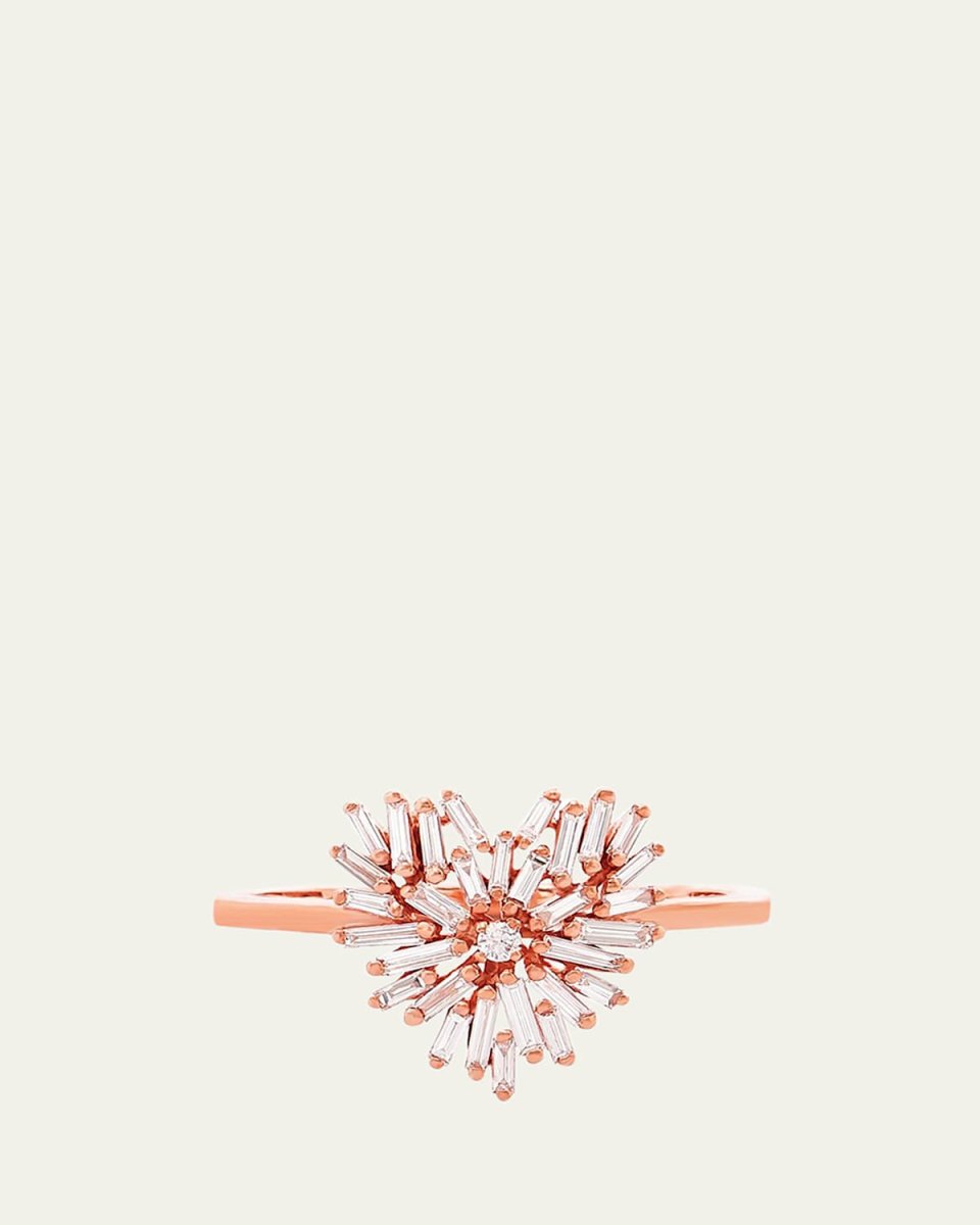 18k Rose Gold Diamond Mini Heart Ring